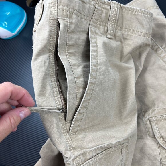 LL Bean Allagash Cargo Ripstop Shorts Mens Size 35 Tan  Hiking Outdoors #503740 - Picture 4 of 11